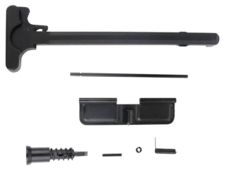 The TacFire AR-15 Upper Parts Kit includes a standard charging handle, dust cover, and forward assist.
